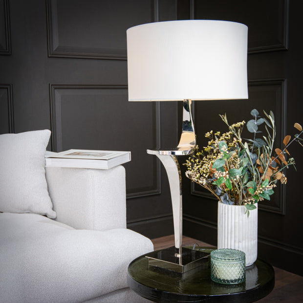 Nebula Nickel Finish Table Lamp (Right)