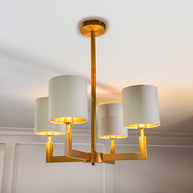 Nexus 4 Arm Antique Brass Finish Chandelier