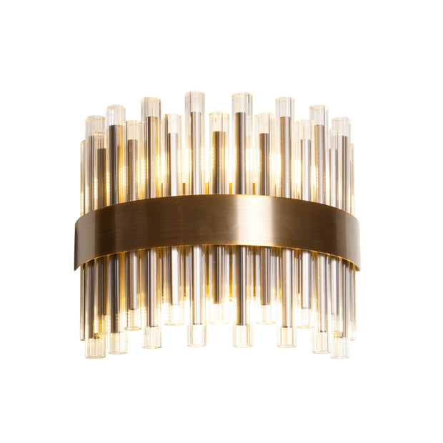 Iris Antique Brass Wall Lamp