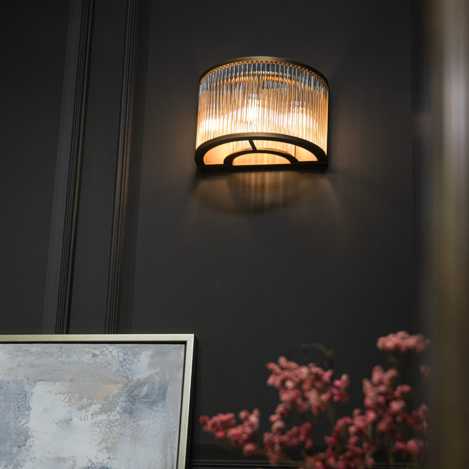 Doric Antique Brass Finish Wall Lamp