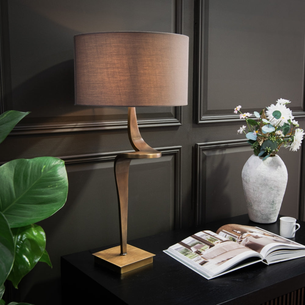 Nebula Antique Brass Finish Table Lamp (Right)