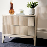 Aaron Ceramic Grey Wide Bedside