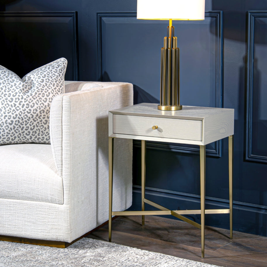 Fjord Ceramic Grey Finish Side Table