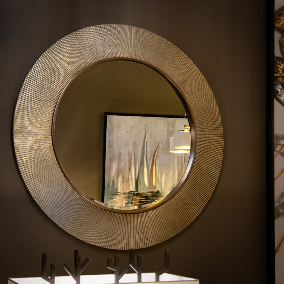 Jasmine Distressed Gold Leaf Wall Mirror