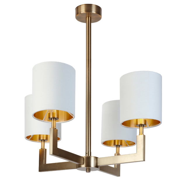 Nexus 4 Arm Antique Brass Finish Chandelier