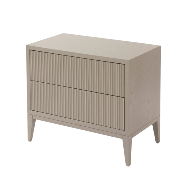Aaron Ceramic Grey Wide Bedside
