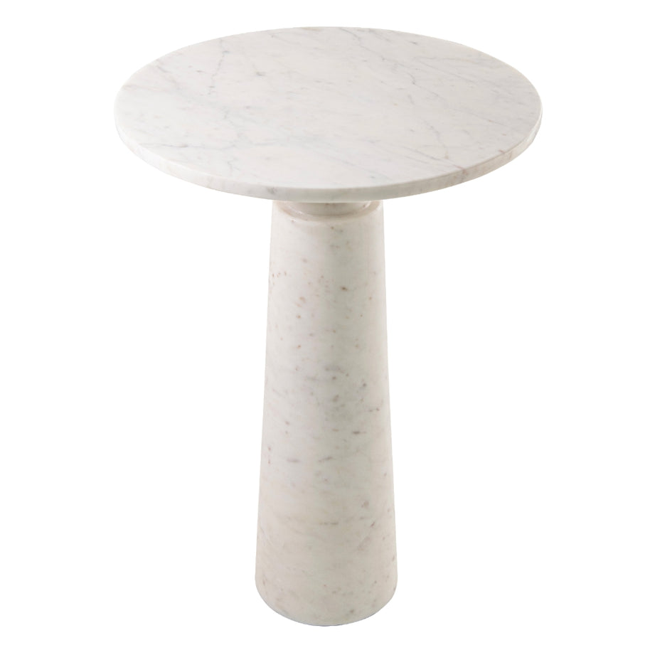 Lyra White Marble Side Table