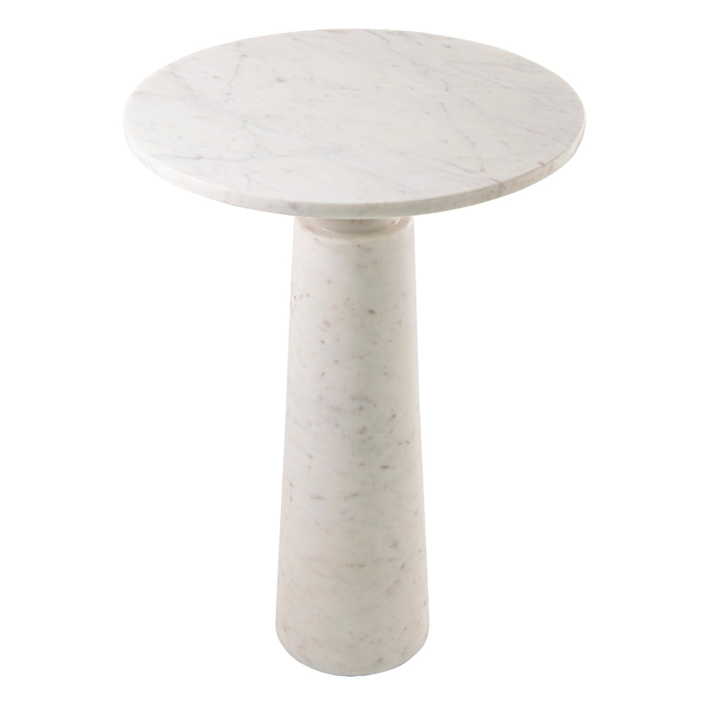 Lyra White Marble Side Table