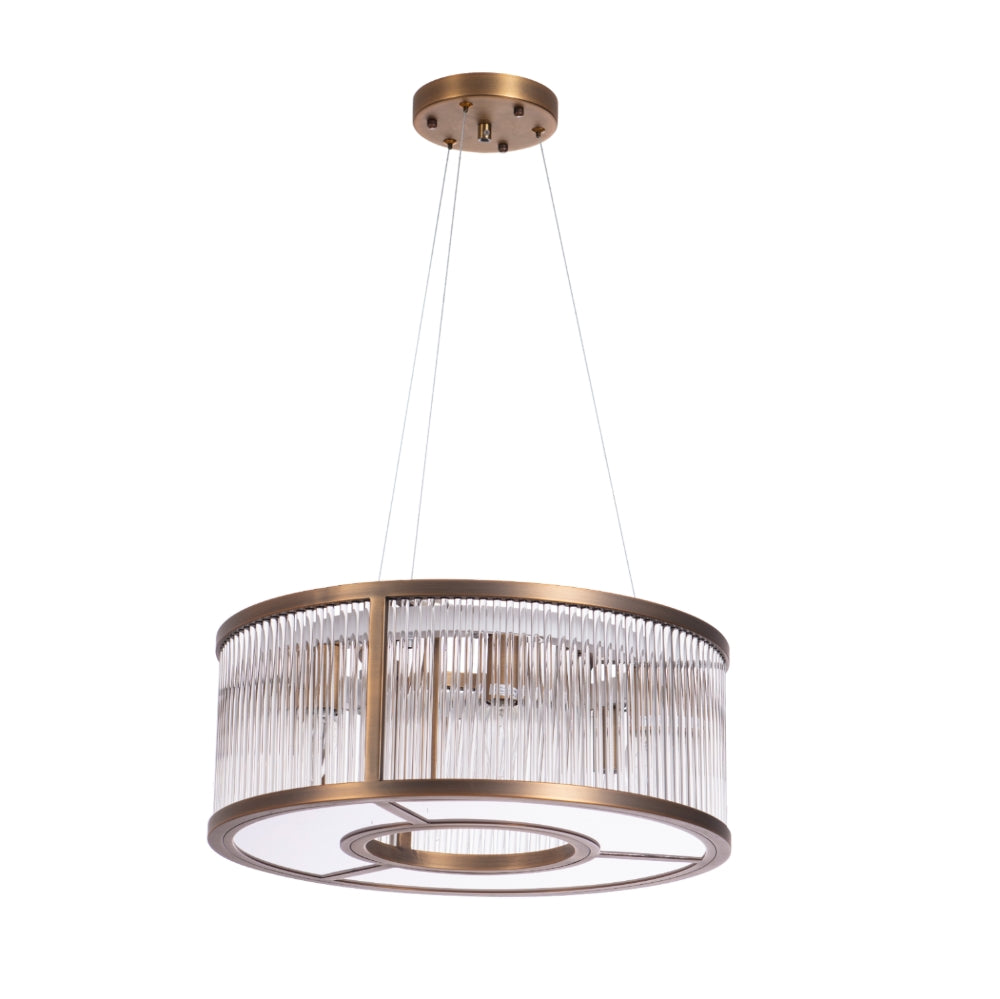 Doric 50cm Antique Brass Finish Pendant