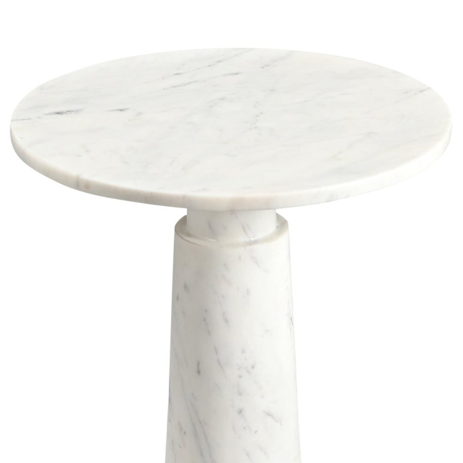 Lyra White Marble Side Table