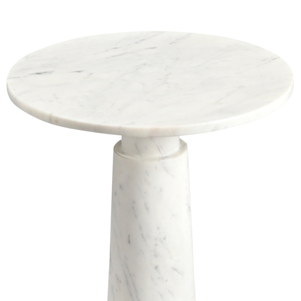 Lyra White Marble Side Table
