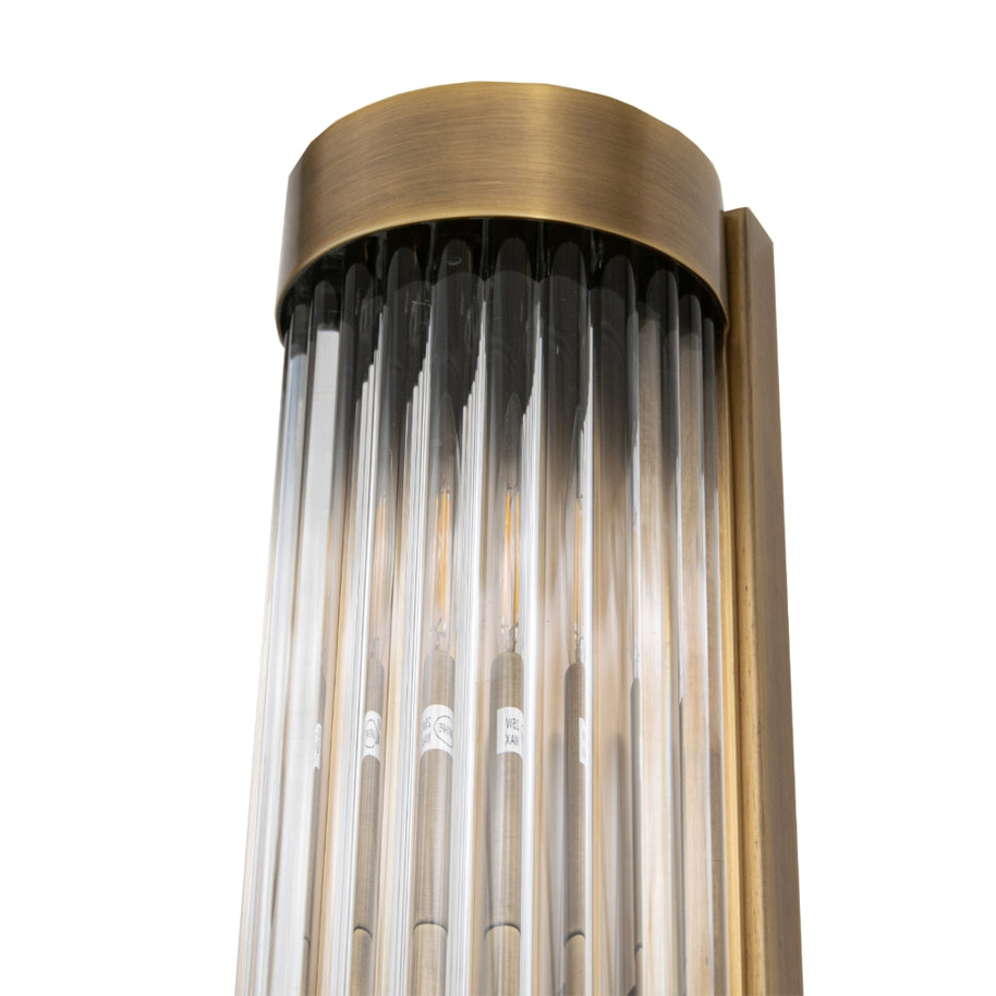 Waltz Antique Brass Finish Long Wall Lamp