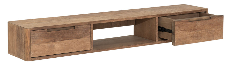 Hanging TV stand Bliss No.1 small, 2 drawers, open rack