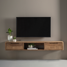Hanging TV stand Bliss No.1 small, 2 drawers, open rack