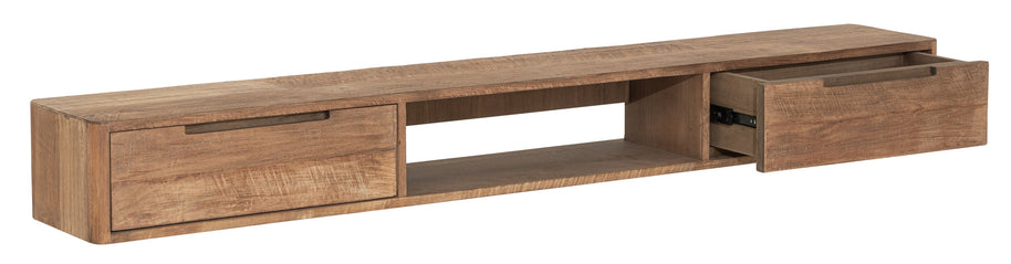 Hanging TV stand Bliss No.1 large, 2 drawers, open rack