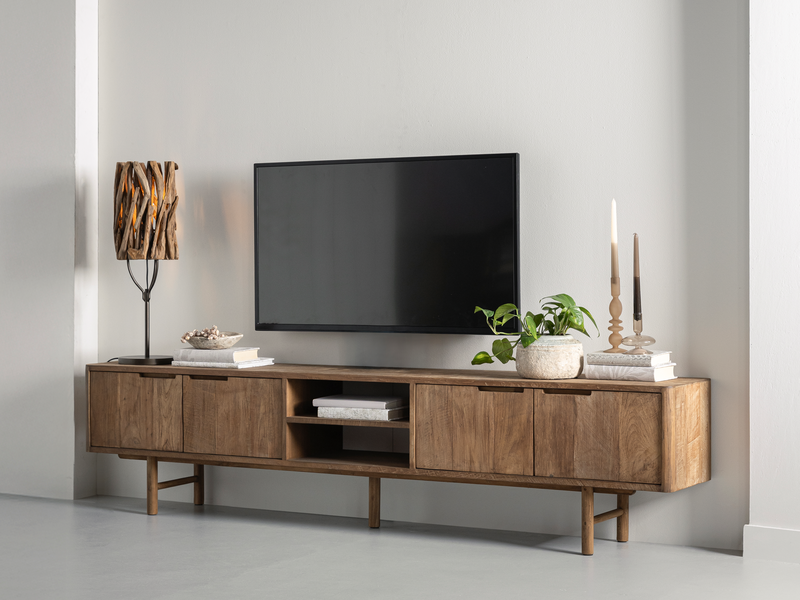 TV stand Bliss No.2 large, 4 doors, 2 open racks