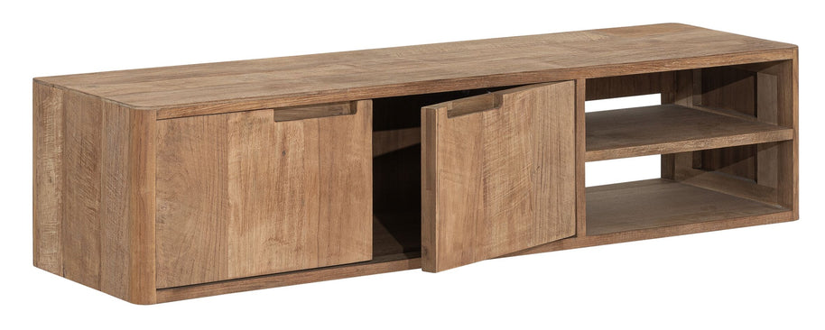 Hanging TV stand Bliss No.2 small, 2 doors, 2 open racks