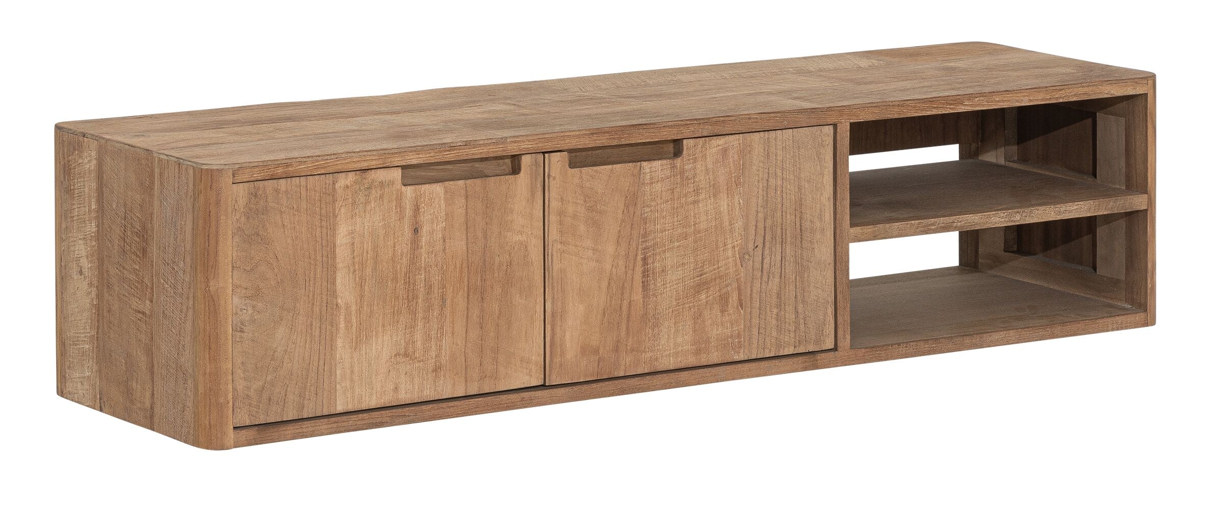 Hanging TV stand Bliss No.2 small, 2 doors, 2 open racks