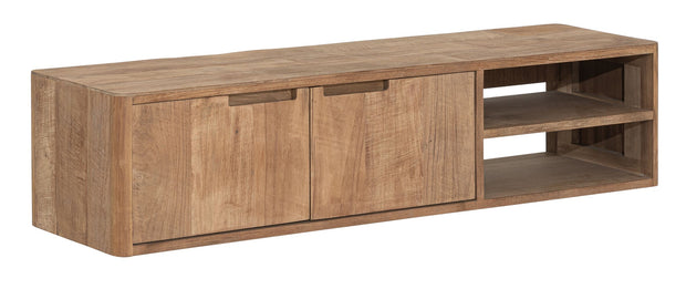 Hanging TV stand Bliss No.2 small, 2 doors, 2 open racks