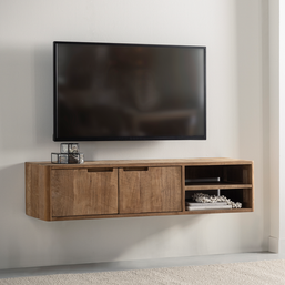 Hanging TV stand Bliss No.2 small, 2 doors, 2 open racks