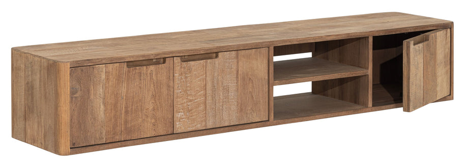 Hanging TV stand Bliss No.2 medium, 3 doors, 2 open racks