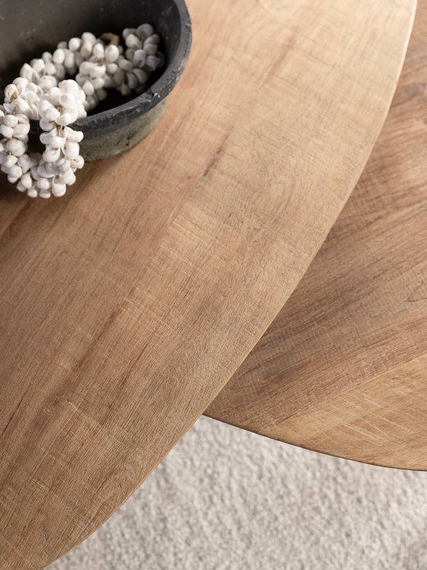 Coffee table Bliss pebble TEAK, set of 2