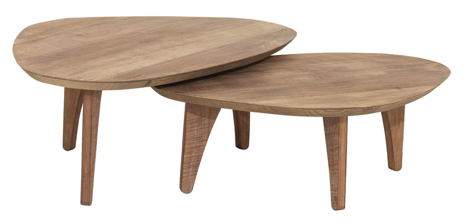 Coffee table Bliss pebble TEAK, set of 2