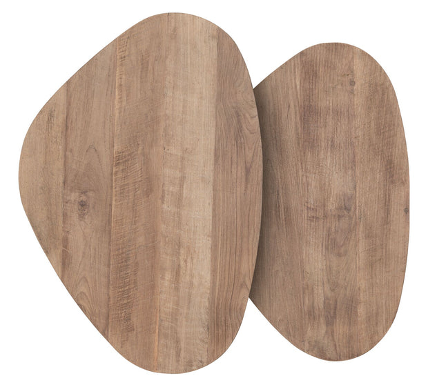 Coffee table Bliss pebble TEAK, set of 2