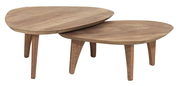 Coffee table Bliss pebble TEAK, set of 2