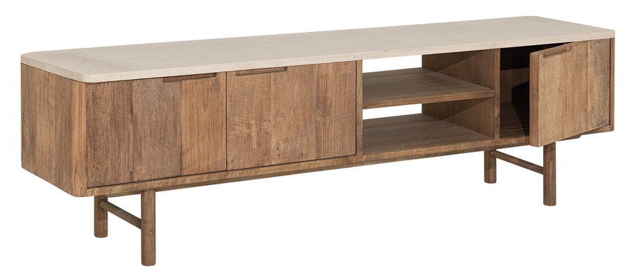 TV stand Bliss Mortex No.2 medium, 3 doors, 2 open racks
