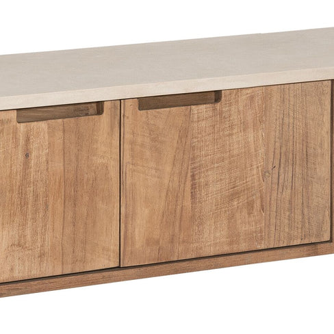 Hanging TV stand Bliss Mortex No.2 small, 2 doors, 2 open racks