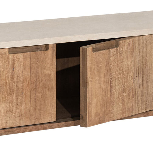 Hanging TV stand Bliss Mortex No.2 small, 2 doors, 2 open racks