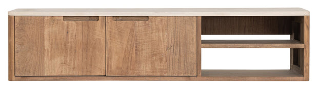 Hanging TV stand Bliss Mortex No.2 small, 2 doors, 2 open racks