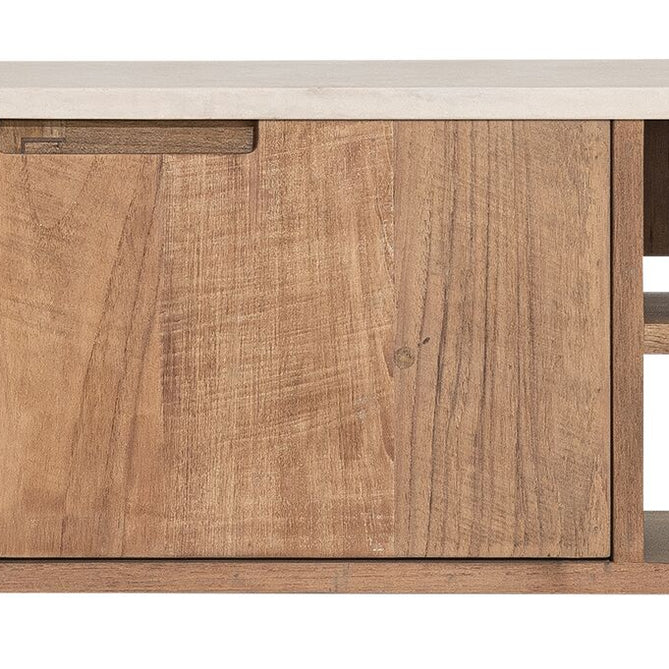 Hanging TV stand Bliss Mortex No.2 small, 2 doors, 2 open racks
