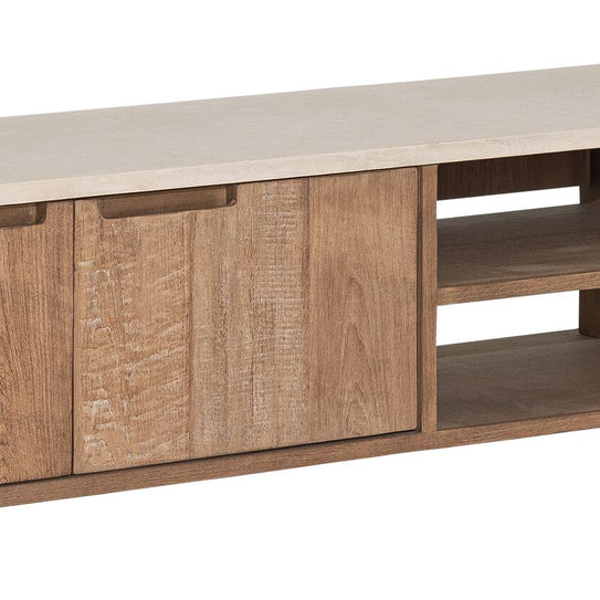 Hanging TV stand Bliss Mortex No.2 medium, 3 doors, 2 open racks
