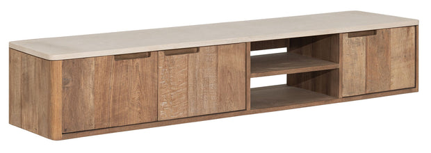 Hanging TV stand Bliss Mortex No.2 medium, 3 doors, 2 open racks