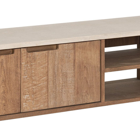Hanging TV stand Bliss Mortex No.2 medium, 3 doors, 2 open racks