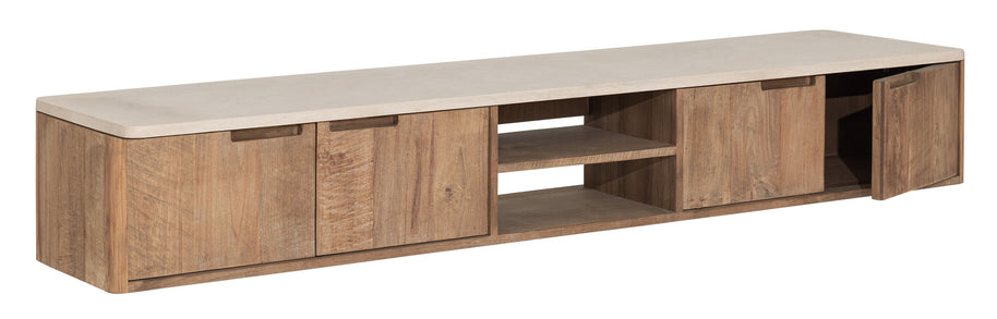 Hanging TV stand Bliss Mortex No.2 large, 4 doors, 2 open racks