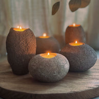 Candle holder Riverstone LOW, set of 3
