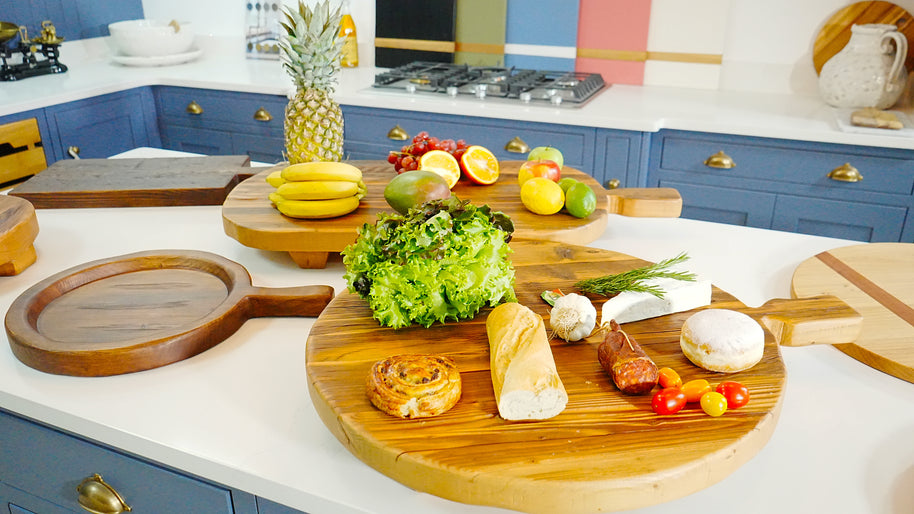 Classic Oversized Round Footed Serving Board