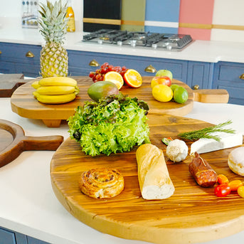 Classic Oversized Round Footed Serving Board