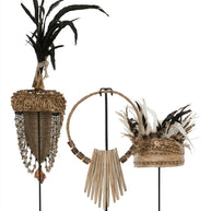 Decorative wooden necklace on an stand