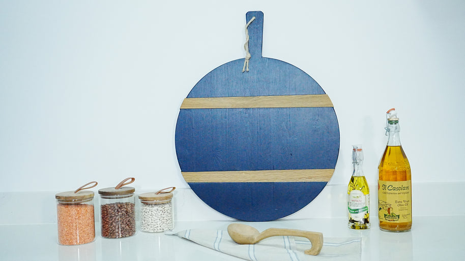 Deep Blue Round Charcuterie Board