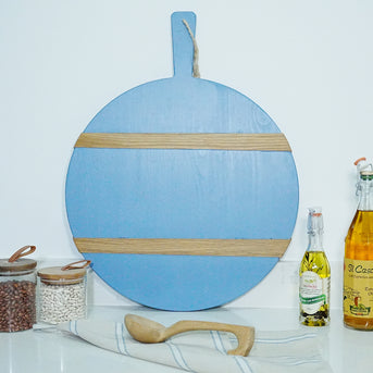 Blue Round Charcuterie Board | Natural