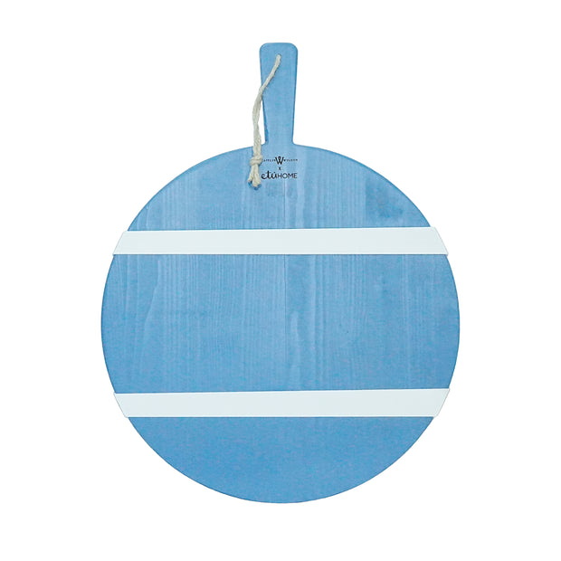 Blue Round Charcuterie Board | White