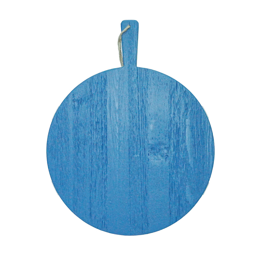 Blue Round Charcuterie Board | White