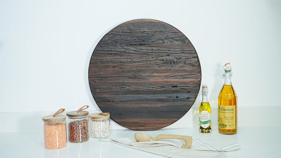 Black Round Serving Board