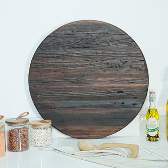Black Round Serving Board