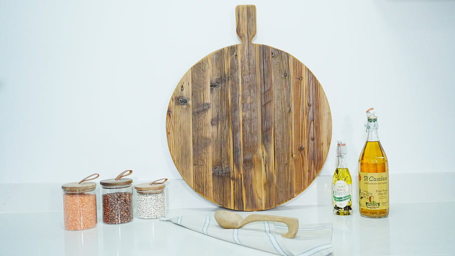 Classic Oversized Round Footed Serving Board