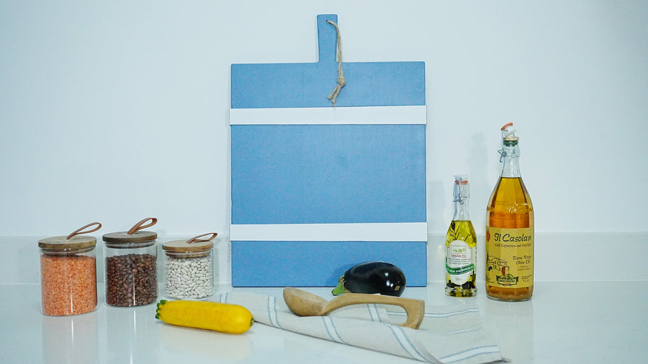 Blue Rectangle Charcuterie Board